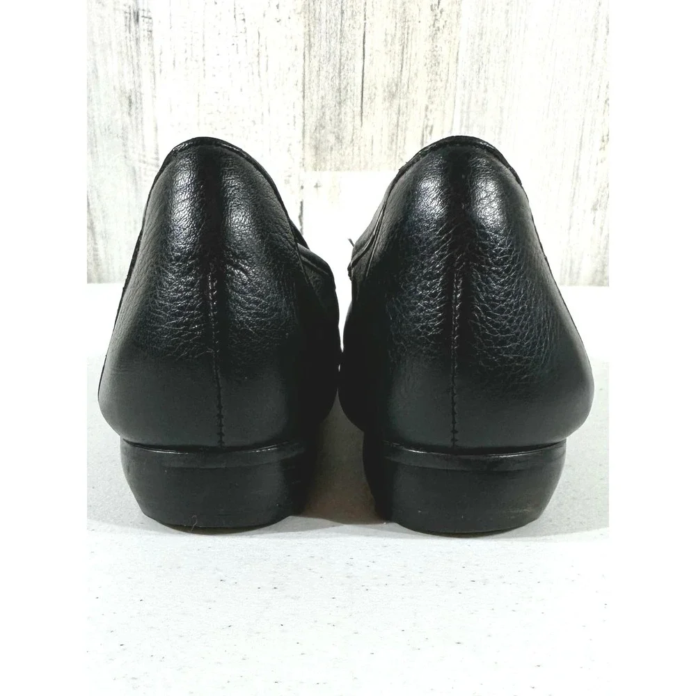 Trotters Loafers 9.5 S Extra Narrow Black Leather Woven Vamp Made in Brazil READ
